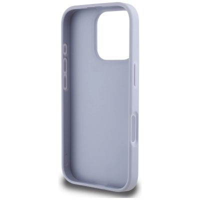7. Etui Guess Hot Stamp 4G Pattern Triangle Metal Logo na iPhone 16 Pro - fioletowe