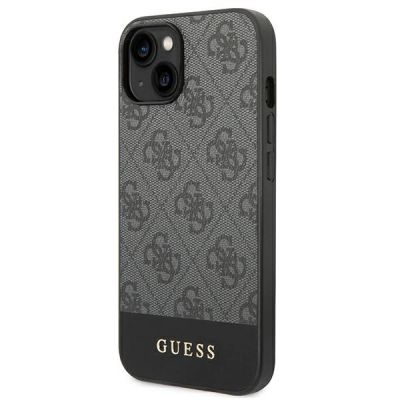 2. Etui Guess 4G Stripe Collection na iPhone 14 / 15 Plus - szare