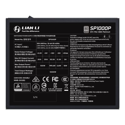7. Lian Li SP1000P moduł zasilaczy 1000 W 24-pin ATX SFX Czarny