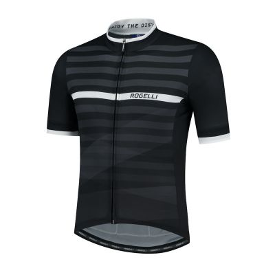 Rogelli koszulka STRIPE 2XL czarno biała