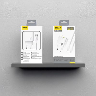 5. Ładowarka sieciowa Dudao A26TCEU PD QC 25W GaN USB-A USB-C z kablem USB-C - biała