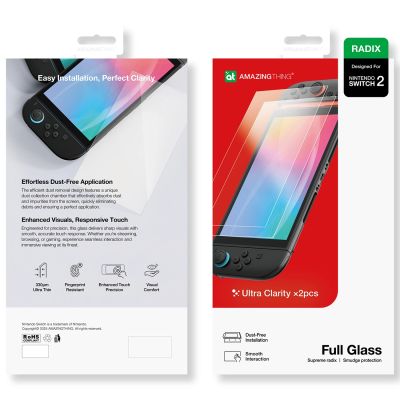 4. Szkło hartowane AMAZINGTHING Radix Full Glass do Nintendo Switch 2 (2 szt.)
