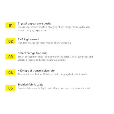 20. Baseus Crystal Shine Series kabel przewód USB do szybkiego ładowania i transferu danych USB Typ A - Lightning 2,4A 2m niebieski (CAJY000103)