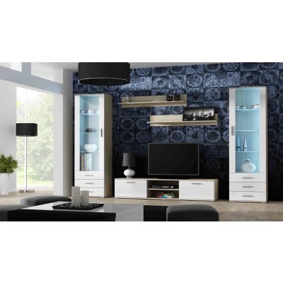 6. Witryna SOHO S1 dąb sonoma/ biały połysk