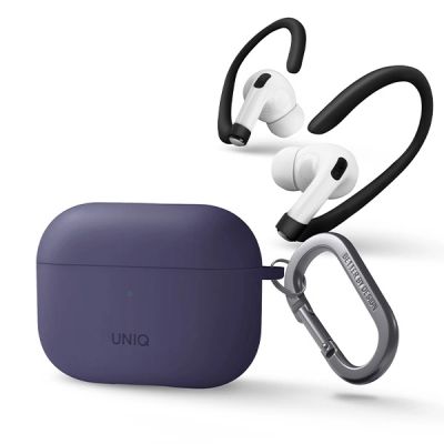 2. Etui Uniq Nexo na AirPods Pro 2 + haczyki na uszy - purpurowe