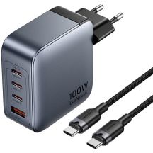 Ładowarka Vention 100W GaN 1x USB-A 3x USB-C + kabel USB-C do USB-C 1m