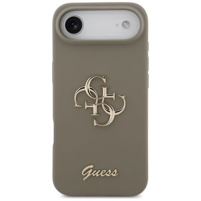 3. Etui Guess Silicone Big 4G Script na iPhone Air - brązowe