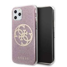 Etui Guess Glitter 4G Circle Hardcase na iPhone 11 Pro - różowe