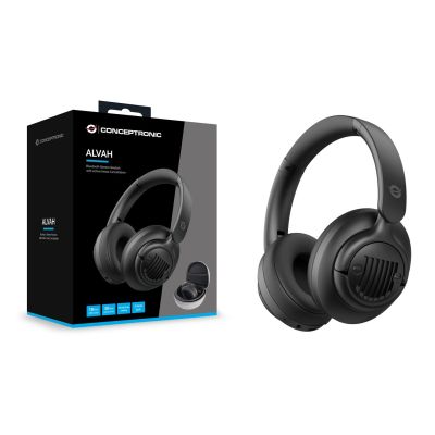 4. Conceptronic ALVAH02B słuchawki/zestaw słuchawkowy Przewodowy i Bezprzewodowy Opaska na głowę Połączenia/muzyka Bluetooth Czarny