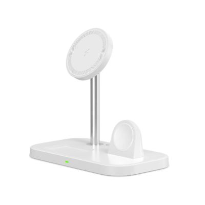 3. Ładowarka Tech-Protect QI15W-A22 indukcyjna MagSafe ze stojakiem 3w1 MagSafe na smartfon / Apple Watch / AirPods - biała