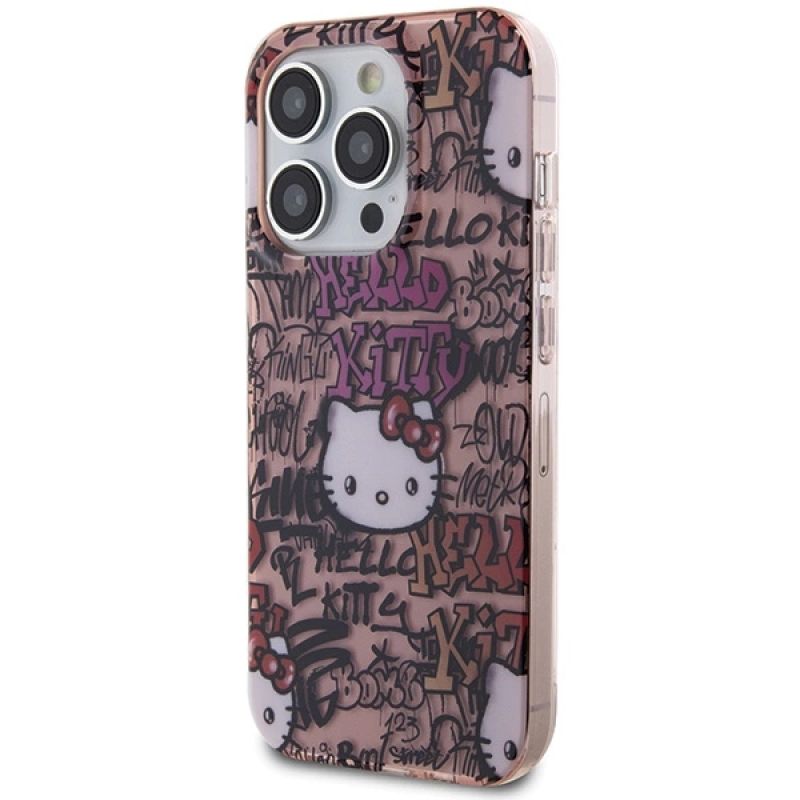 2. Etui Hello Kitty IML Tags Graffiti na iPhone 13 Pro / 13 - różowe