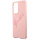 6. Etui Guess Script Vintage na Samsung Galaxy S21 Ultra - różowe