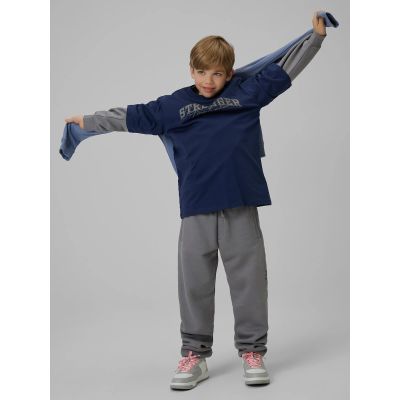 3. T-shirt loose z nadrukiem chłopięcy 4F 4FJRSS26TTSHM3465-31S