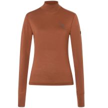 Koszulka termoaktywna z długim rękawem i półgolfem damska SUPER.NATURAL W Tundra 175 Turtleneck Flear brązowa