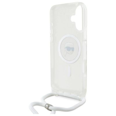 6. Etui Karl Lagerfeld Crossbody IML Karl Head Magsafe na iPhone 16 - przezroczyste