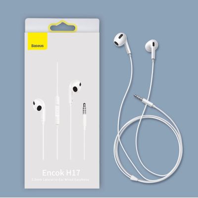 16. Baseus Encok H17 słuchawki przewodowe minijack 3.5mm biały (NGCR020002)