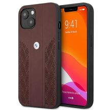 Etui BMW Leather Curve Perforate na iPhone 13 mini - czerwone