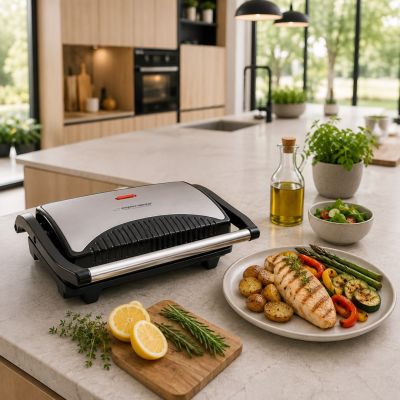 17. Grill elektryczny stołowy Esperanza Taleggio EKG006 (stołowy-zamknięty; 750W; kolor inox)