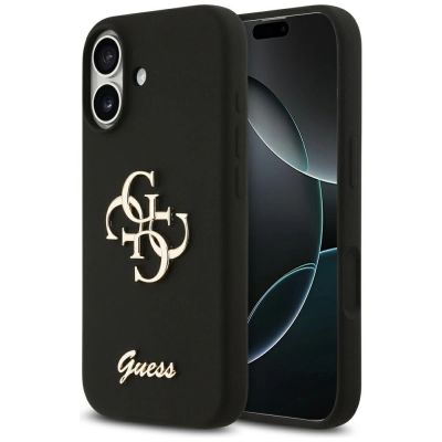 Etui Guess Silicone Big 4G Script na iPhone 17 - czarne