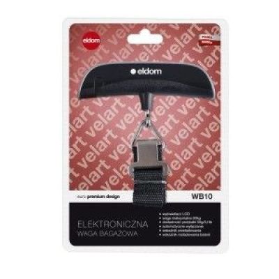 10. ELDOM ELEKTRONICZNA WAGA BAGAŻOWA WB10 VELART DOKŁADNOŚĆ 50G WAGA MAX. 50 KG