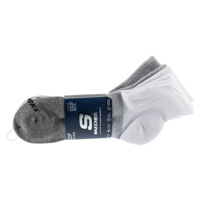 Skechers 3pk Mens Qtr Colorbloc Socks S118998-GRY Szare 43-46