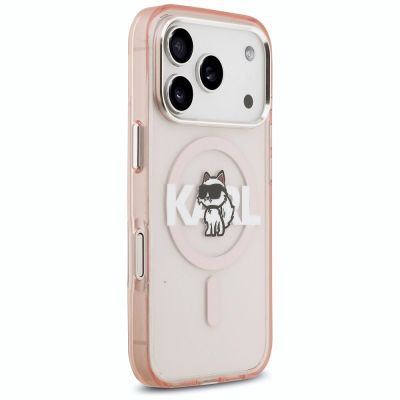 4. Etui Karl Lagerfeld IML Choupette Sketch Logo MagSafe na iPhone 17 Pro - różowe