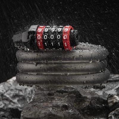 3. Zapięcie rowerowe Rockbros RKS507-1BK na szyfr 1,8m - czarne