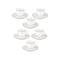 LA PORCELLANA BIANCA TERESA Zestaw 6 filiżanek z podstawką - 90 ml