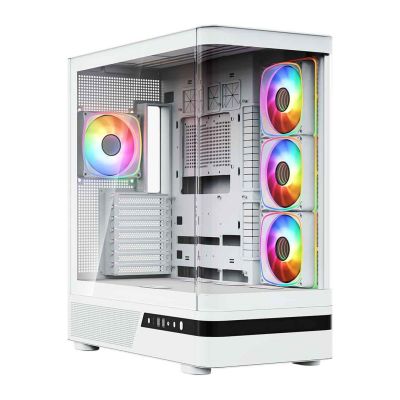 6. MODECOM OBUDOWA VOLCANO AQ 100 ARGB MIDI BIAŁA