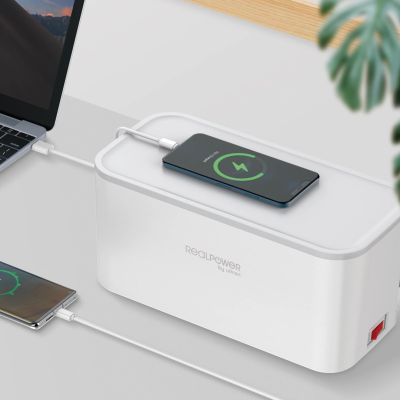3. RealPower PowerBox 522 rozgałęziacz 1,5 m 5 x gniazdo sieciowe Wewnętrzna Biały