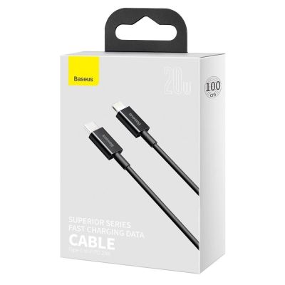 5. Kabel Baseus Superior Series USB-C / Lightning PD 20W 1 m - czarny