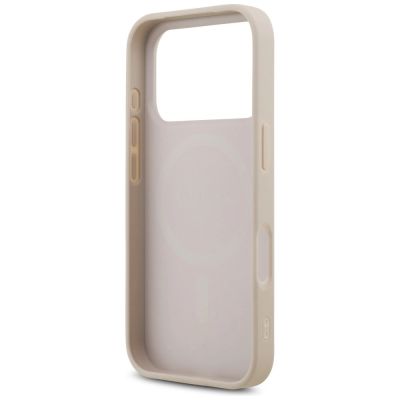 7. Etui Guess Leather 4G Triangle Strass MagSafe na iPhone 18 Pro / 17 Pro - różowe
