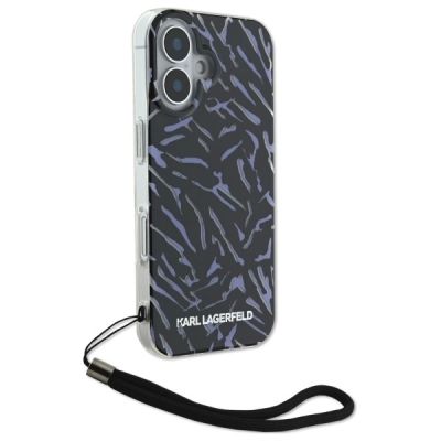 3. Etui Karl Lagerfeld Zebra With Cord na iPhone 16 - fioletowe