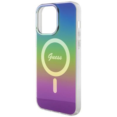 6. Etui Guess IML Iridescent MagSafe na iPhone 15 Pro - czarne