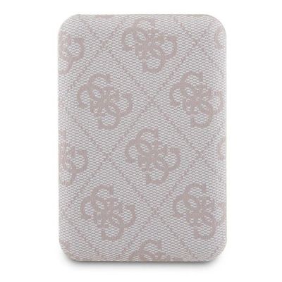 2. Powerbank indukcyjny Guess 4G Leather Metal Logo MagSafe 15W 5000mAh - różowy