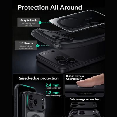 4. Etui ESR Classic Hybrid MagSafe na iPhone 18 Pro / 17 Pro - przezroczysto-czarne