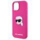 6. Etui Karl Lagerfeld Silicone Karl Head Print MagSafe na iPhone 15  6.1" - fuksja