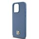 6. Etui DKNY Leather Monogram Pattern Metal Logo MagSafe na iPhone 15 Pro Max - niebieskie