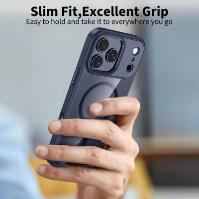 4. Etui Tech-Protect MagMat MagSafe na iPhone 17 Pro - przezroczysto-granatowe
