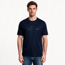Paul&Shark Męski T-shirt z bawełny i lyocellu granatowy 26411007-13