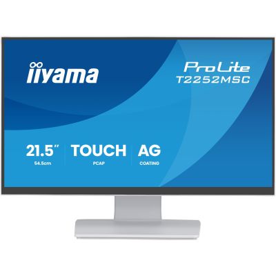 3. iiyama ProLite T2252MSC-W2AG monitor komputerowy 54,5 cm (21.4") 1920 x 1080 px Full HD LCD Ekran dotykowy Biały
