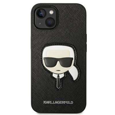 3. Etui Karl Lagerfeld Saffiano Karl's Head Patch na iPhone 14 Plus - czarne