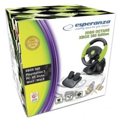17. Kierownica Esperanza EG104 (PC, Xbox 360; kolor czarno-zielony)