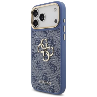 2. Etui Guess 4G Big 4G Classic Logo Big Strap Metal Buttons na iPhone 18 Pro Max / 17 Pro Max - niebieskie