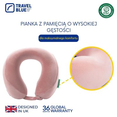 7. TRAVEL BLUE PODUSZKA Z PIANKI MEMORY TRANQUILITY RÓŻOWA