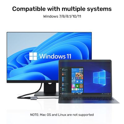 5. UNITEK V1304A adapter kablowy 0,15 m USB Typu-A HDMI + VGA (D-Sub) Szary