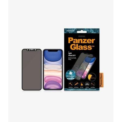 Szkło hartowane PanzerGlass E2E Super+ prywatyzujące na iPhone XR / 11 - z czarną ramką