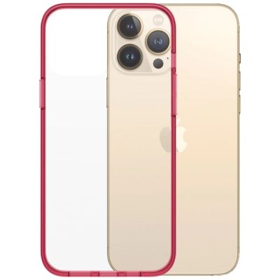 10. Etui PanzerGlass ClearCase antybakteryjne z certyfikatem Military Grade na iPhone 13 Pro Max - przezroczysto-różowe