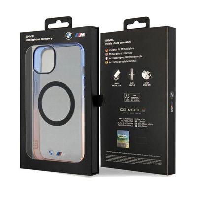 8. Etui BMW Gradient Bumper MagSafe na iPhone 15 Plus / 14 Plus - szare