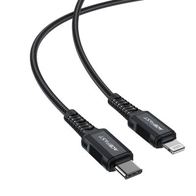 3. Kabel Acefast C4-01 Lightning - USB-C PD 30W 3A 480Mb/s 1,8m - czarny